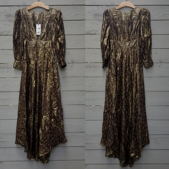 NWT LoveShackFancy Cyrena Silk Floral Maxi